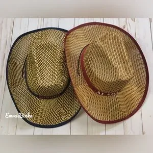 New Unisex Auburn University Paper Straw Cowboy Hat ~ War Eagle Cowgirl AU Hat Accessories | New Unisex Auburn University Paper Straw  main image 3